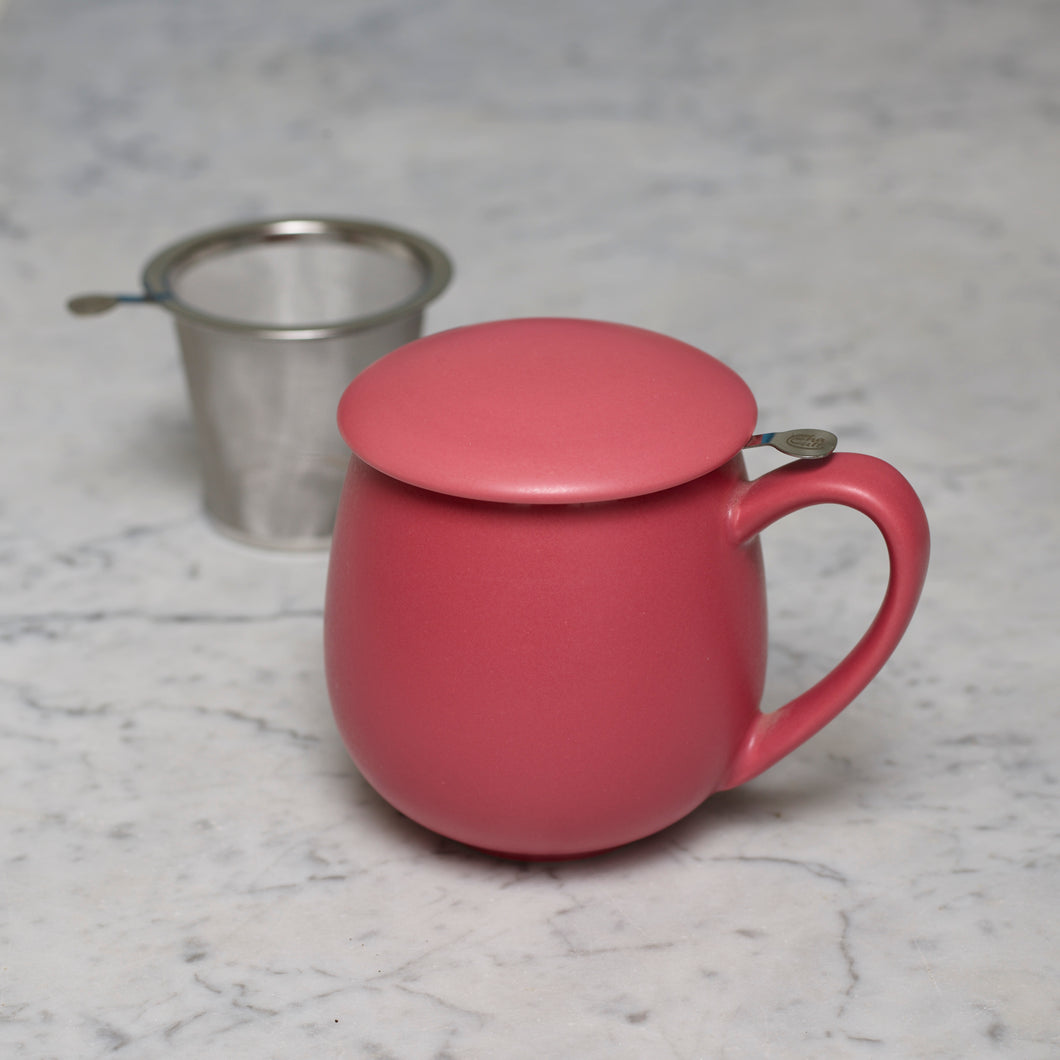 Tea cup with strainer & Lid - 350 ml / PINK