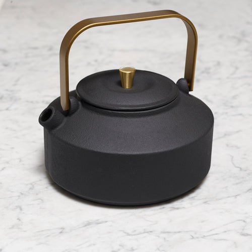 Teapot Black/Golden - Cast Iron 800 ml