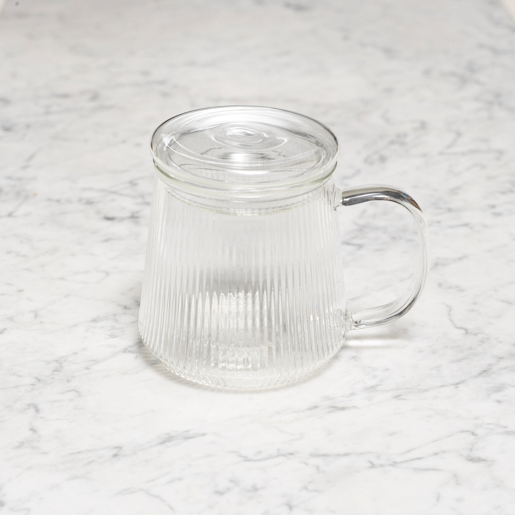 Glass Tea Maker Cup with Infuser & Lid (400 ml)