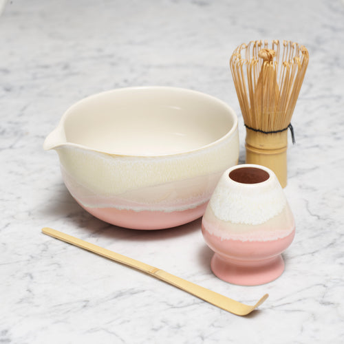 Matcha set (excl Matcha) -  Pink/White with spout